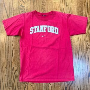 Vintage Nike Stanford Cardinal T-Shirt Red Arched Graphic Distressed Mens Large